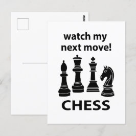 Schach schaut auf meinen nächsten Schachzug Postkarte