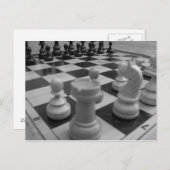 Schach Set B&W Postkarte (Vorne/Hinten)
