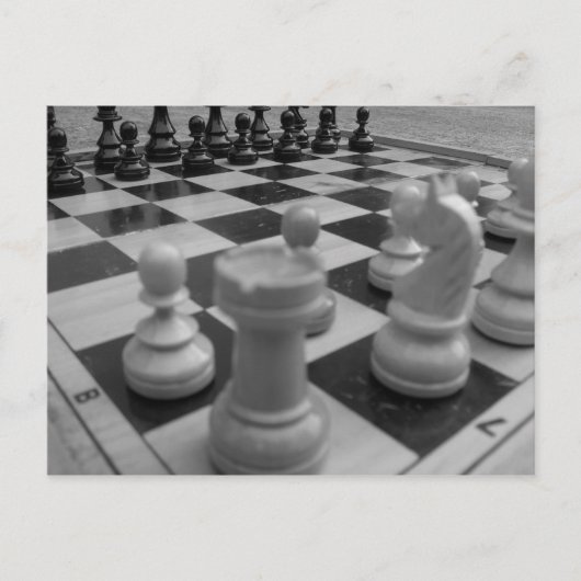 Schach Set B&W Postkarte (Vorderseite)