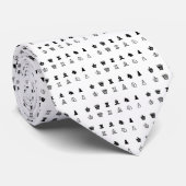 Schach-Set-Symbole Krawatte (Gerollt)
