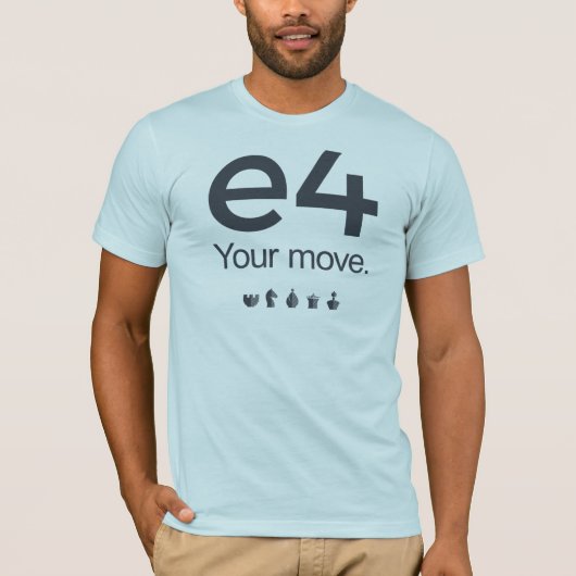 Schach-Shirt: e4 T-Shirt (Vorderseite)