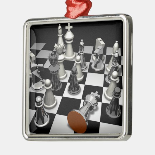 Schach Silbernes Ornament (Links)
