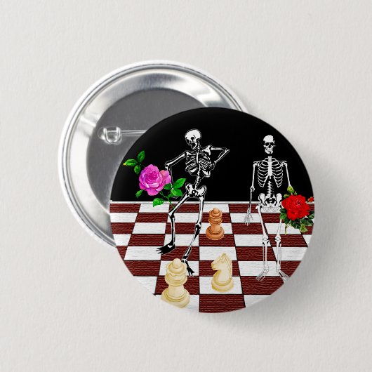 Schach-Skelette Button (Vorne & Hinten)