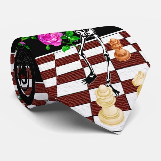 Schach-Skelette Krawatte (Gerollt)