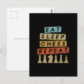 Schach - Sleep Schach wiederholen Postkarte (Vorne/Hinten)