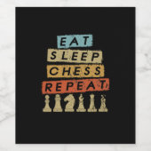 Schach - Sleep Schach wiederholen Weinetikett (Einzelnes Label)