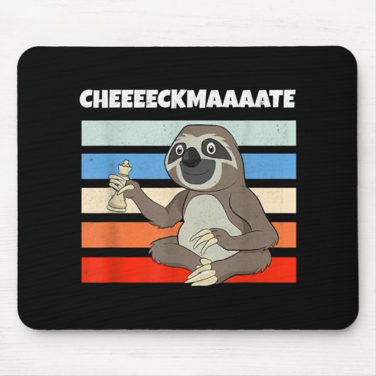 Schach Sloth langsamer Keckmatt in einem sonnigen Mousepad (Vorne)