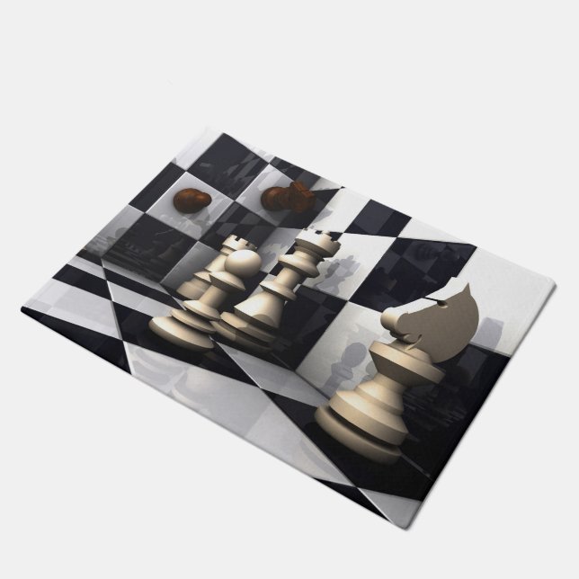 Schach-Spiel-Art Fußmatte (Schrägansicht)