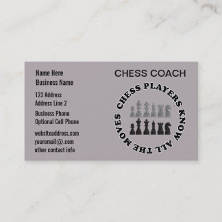 Schach-Spiel bessert | Schach-Trainer aus Visitenkarte