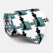 Schach-Spiel-Spieler bessert Mode-aquamarine Krawatte (Gerollt)