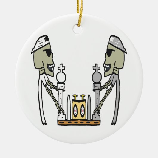 Schach spielen keramik ornament (Vorne)