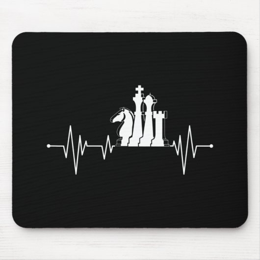 Schach Spieler Geschenk Idee Schach Stücke Herzsch Mousepad (Vorne)