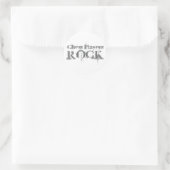 Schach-Spieler-Rock Runder Aufkleber (Tasche)
