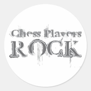 Schach-Spieler-Rock Runder Aufkleber