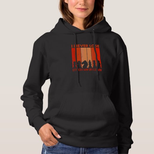 Schach Sprichwort, das ich nie verlieren, entweder Hoodie (Vorderseite)