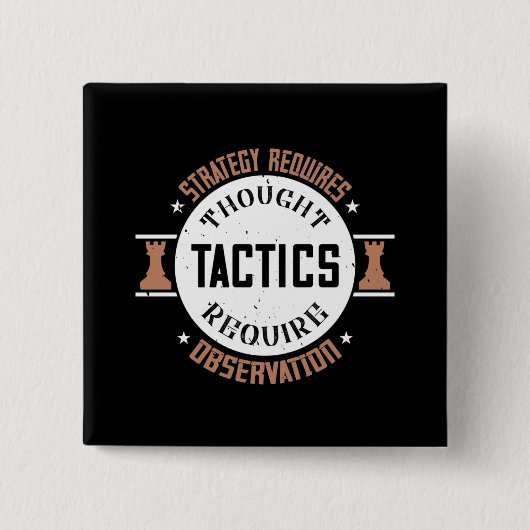 Schach - Strategie erfordert Denken Button (Vorderseite)