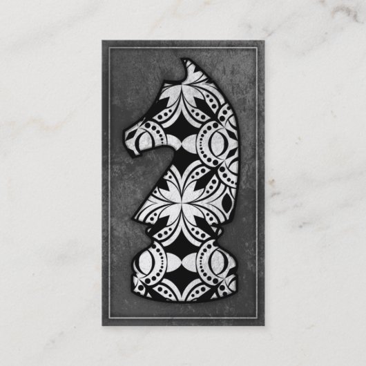 Schach-Stück - dunkler Ritter 02 Visitenkarte (Vorderseite)