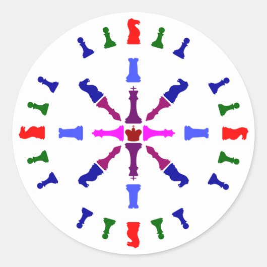 Schach-Stück-Entwurf Runder Aufkleber (Vorderseite)