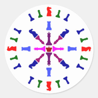 Schach-Stück-Entwurf Runder Aufkleber