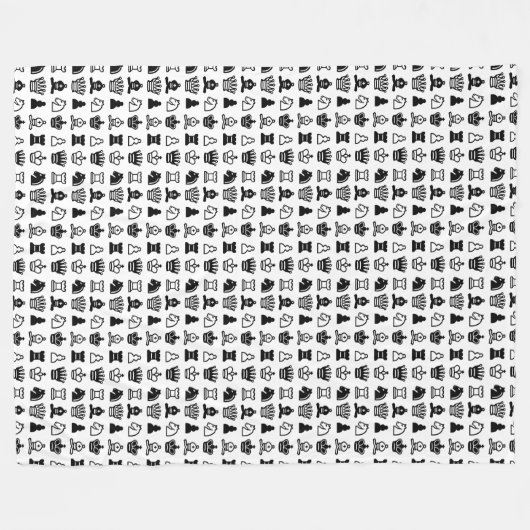 Schach-Stück-Muster Fleecedecke (Vorderseite (Horizontal))
