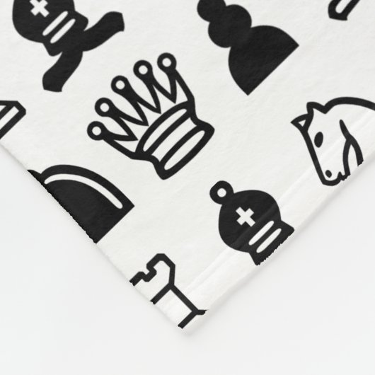 Schach-Stück-Muster Fleecedecke (Ecke)