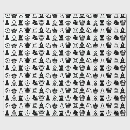 Schach-Stück-Muster Geschenkpapier (Flach)