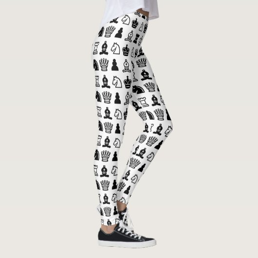 Schach-Stück-Muster Leggings (Rechts)