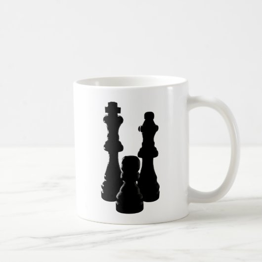 Schach-Stück-Silhouetteentwurf Kaffeetasse (Rechts)
