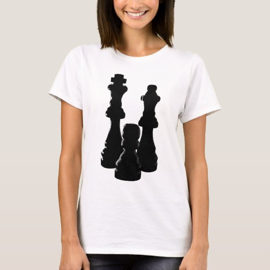 Schach-Stück-Silhouetteentwurf T-Shirt (Vorderseite)