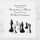 Schach-Stück-Vintage Kunst #2 Weinetikett (Einzelnes Label)