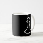Schach-Stück. Weiß Kaffeetasse (VorderseiteRechts)