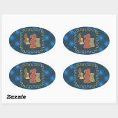Schach-Stückchen Blue Sticker (Blatt)
