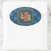 Schach-Stückchen Blue Sticker (Tasche)