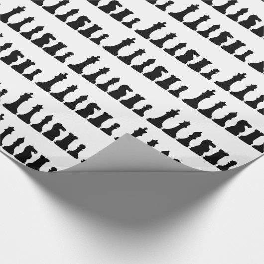 Schach-Stücke Geschenkpapier (Ecke)