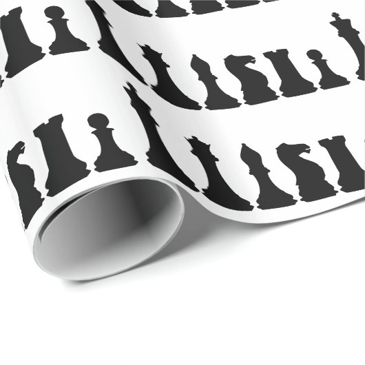 Schach-Stücke Geschenkpapier (Rolleneckpunkt)