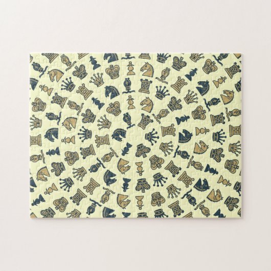 Schach-Stücke im Kreis-Puzzlespiel Puzzle (Horizontal)