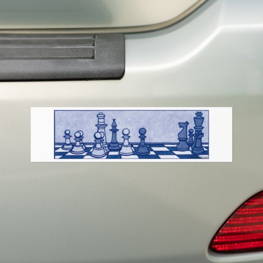 Schach-Studie im Blau Autoaufkleber (Auf Auto)