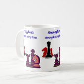 Schach-Tasse 'Strategie über Stärke' Kaffeetasse (Vorderseite Links)