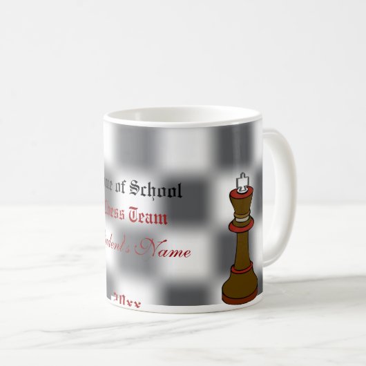 Schach-Team-oder Schach-Verein-personalisierte Kaffeetasse (VorderseiteRechts)