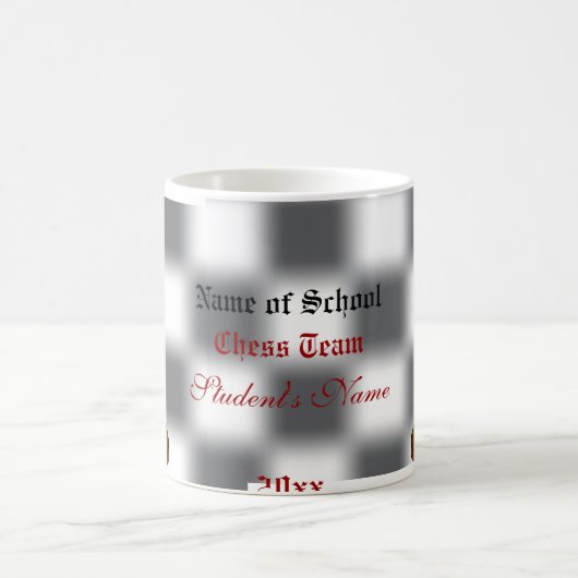 Schach-Team-oder Schach-Verein-personalisierte Kaffeetasse (Mittel)