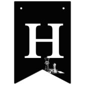 Schach Theme Happy Birthday Banner - Schwarz & Wei (Zweite Fahne)