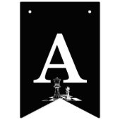 Schach Theme Happy Birthday Banner - Schwarz & Wei (Dritte Fahne)