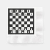 Schach Theme Paper Napkins - Elegantes Schachbrett Serviette (Vorderseite)