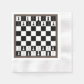Schach Theme Paper Napkins - Elegantes Schachbrett Serviette (Vorderseite)