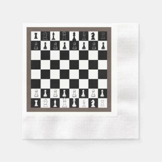 Schach Theme Paper Napkins - Elegantes Schachbrett Serviette