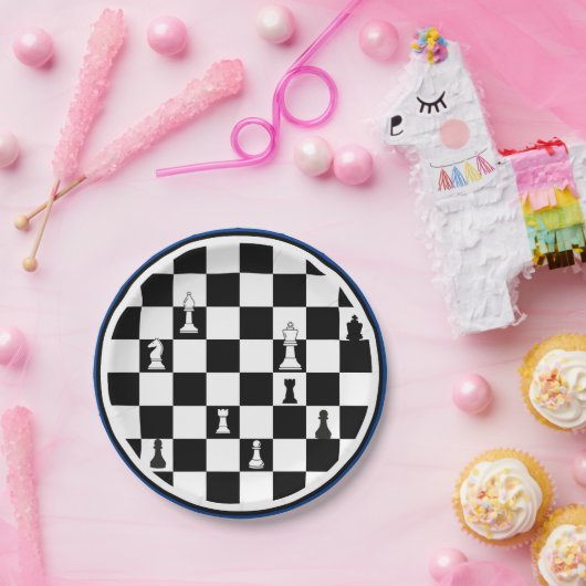 Schach Theme Paper Teller - Elegantes Schachbrett (Party)