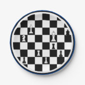 Schach Theme Paper Teller - Elegantes Schachbrett (Vorderseite)