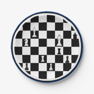 Schach Theme Paper Teller - Elegantes Schachbrett