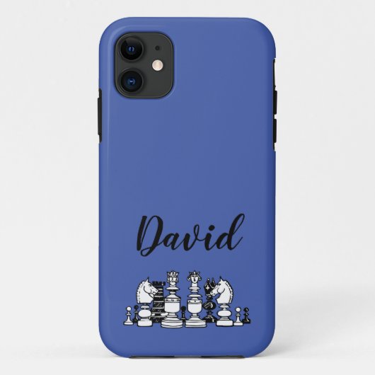 Schach Themed Personalisiert iPhone Case (Rückseite)