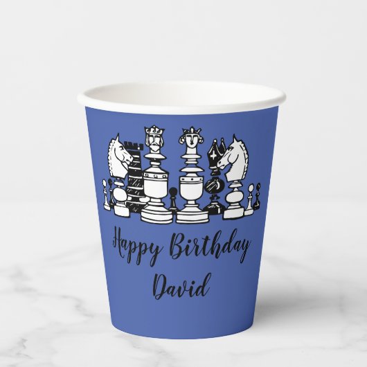 Schach Themed Personalisiert Paper Cups Pappbecher (Vorderseite)